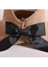 Light Coffee accessories,Plain Color accessories,Light Coffee Bowknot Detail Knitwear Visor Hat