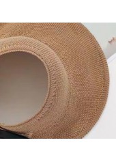 Light Coffee accessories,Plain Color accessories,Light Coffee Bowknot Detail Knitwear Visor Hat