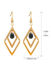 Gold jewelry,Geometric jewelry,Plaid jewelry,Gold Alloy Detail Geometric Pattern Earrings