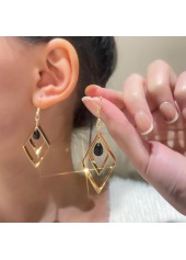 Gold Alloy Detail Geometric Pattern Earrings