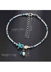 Sky Blue jewelry,Plain Color jewelry,Alloy Design Sky Blue Star Anklet