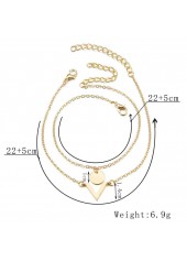 Gold jewelry,Plain Color jewelry,Asymmetrical Design Gold Metal Anklet Set