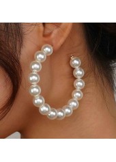 Pearl Design Gold Round Detail Earrings