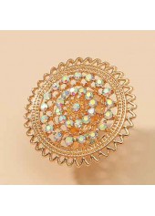Gold jewelry,Geometric jewelry,Geometric Pattern Round Alloy Detail Gold Ring