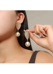 Teardrop Design Gold Mental Detail Earrings