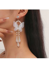 Butterfly Design Alloy Detail White Earrings