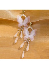 White jewelry,Other jewelry,Butterfly Design Alloy Detail White Earrings