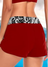 Red swimwear,Paisley swimwear,ROTITA Circular Ring Red Paisley Print Bikini Top