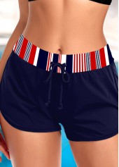 ROTITA Short de bain taille mi-haute rayé bleu marine
