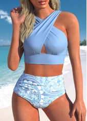 ROTITA Criss Cross Stretch Dusty Blue Bikini Top-No Bottom
