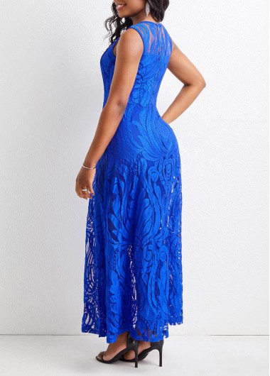 Royal Blue jumpsuits & rompers,Plain Color jumpsuits & rompers,ROTITA Lace Royal Blue Ankle Length Regular Jumpsuit