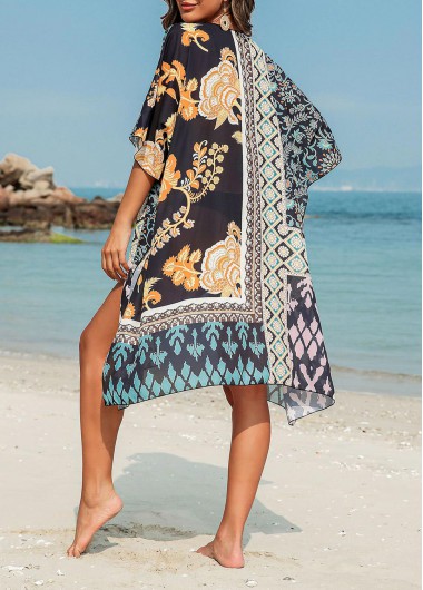 Multi Color swimwear,Tribal swimwear,Floral swimwear,Plants swimwear,Lightweight Multi Color Tribal Print Cover Up