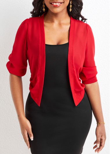 Red outerwear & coats,Plain Color outerwear & coats,Red Coat