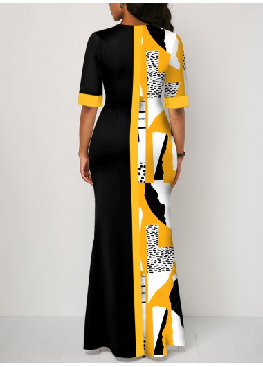 Multi Color dresses,Graphic dresses,ROTITA Split Graffiti Print Multi Color Bodycon Dress