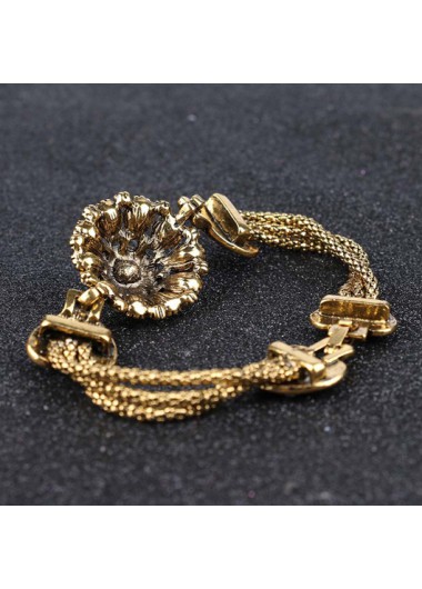 Gold jewelry,Geometric jewelry,Galaxy jewelry,Geometric Pattern Alloy Detail Round Gold Bracelet