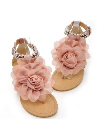 Pink Falt Toe Post Flip Flops