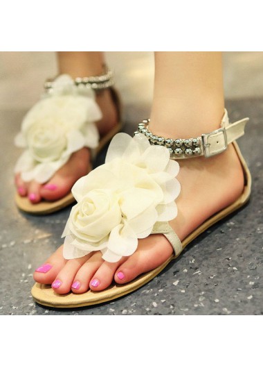 Beige Falt Toe Post Flip Flops