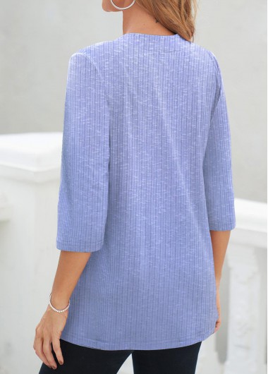 Light Purple tops,Floral tops,Plants tops,ROTITA Fake 2in1 Floral Print Light Purple T Shirt