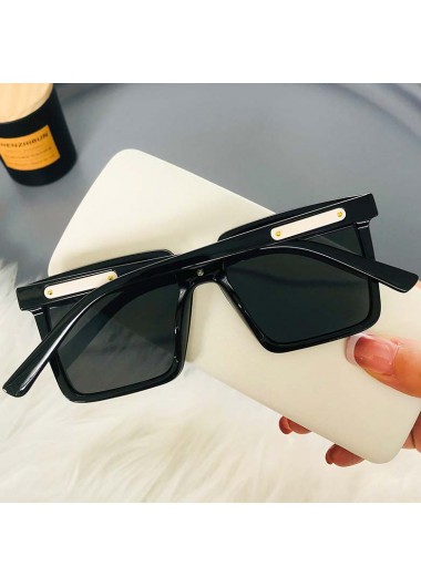 Black accessories,Other accessories,Black Foldable Large Frame Square Sunglasses
