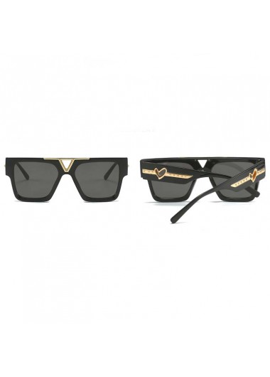 Black accessories,Other accessories,Black Heart Design Hollow Geometric Sunglasses