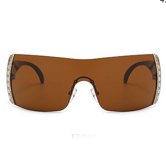 Dark Camel accessories,Other accessories,Dark Camel Patchwork Large Frame Oversized Sunglasses