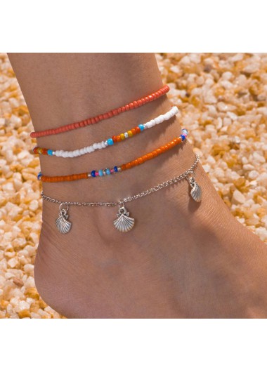 Multi Color jewelry,Geometric jewelry,Multi Color Geometric Pattern Anklet Set