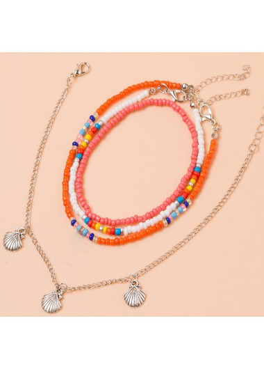 Multi Color jewelry,Geometric jewelry,Multi Color Geometric Pattern Anklet Set