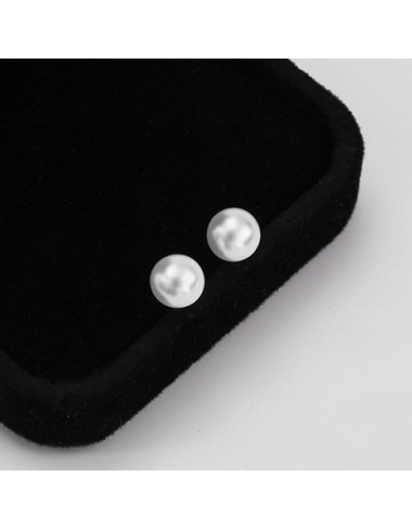 White jewelry,Geometric jewelry,Round Pearl Detail Geometric Pattern White Earrings