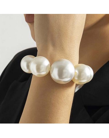 White jewelry,Other jewelry,Pearl Detail Asymmetric Design White Bracelet