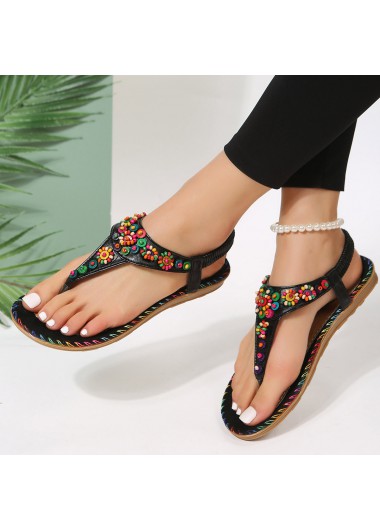 Black accessories,Plain Color accessories,Black Low Heel Toe Post Flip Flops