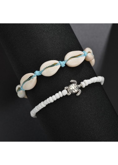 White jewelry,Other jewelry,Round Layered Design White Anklet Set