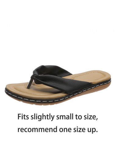 Black accessories,Plain Color accessories,Black Low Heel Toe Post Slippers