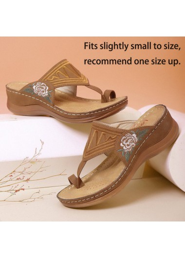 Dark Camel accessories,Plain Color accessories,Dark Camel Mid Heel Toe Post Flip Flops