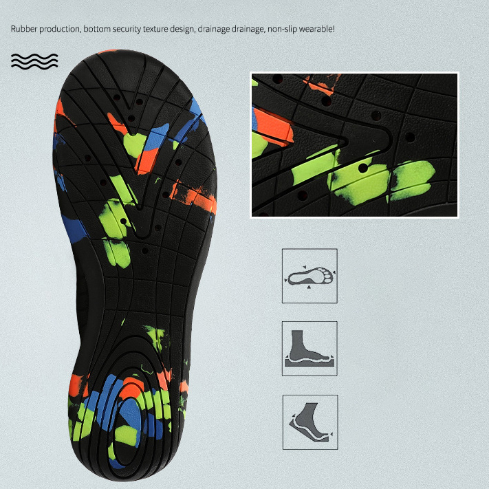 Black accessories,Plaid accessories,Striped accessories,Argyle Print Black Anti Slippery Water Shoes