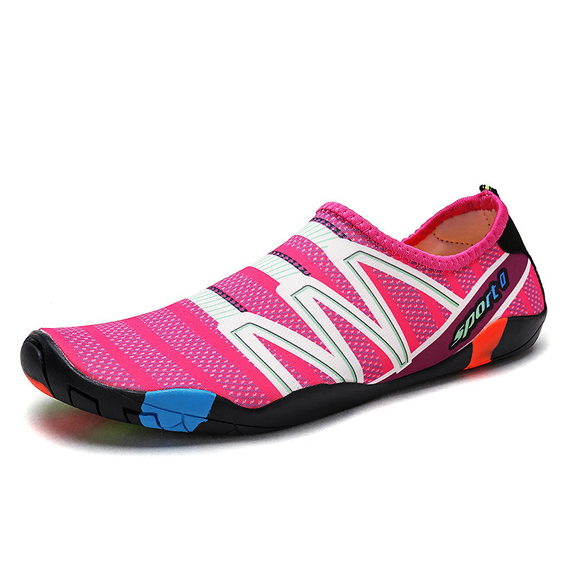 Contrast Neon Rose Red Anti Slippery Water Shoes