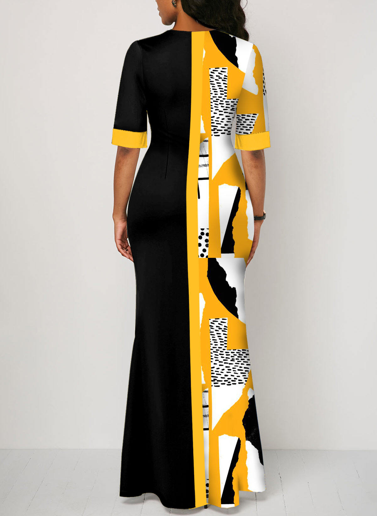 Multi Color dresses,Graphic dresses,ROTITA Split Graffiti Print Multi Color Bodycon Dress