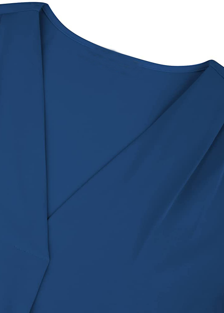 Navy tops,Plain Color tops,Navy V Neck Short Sleeve T Shirt