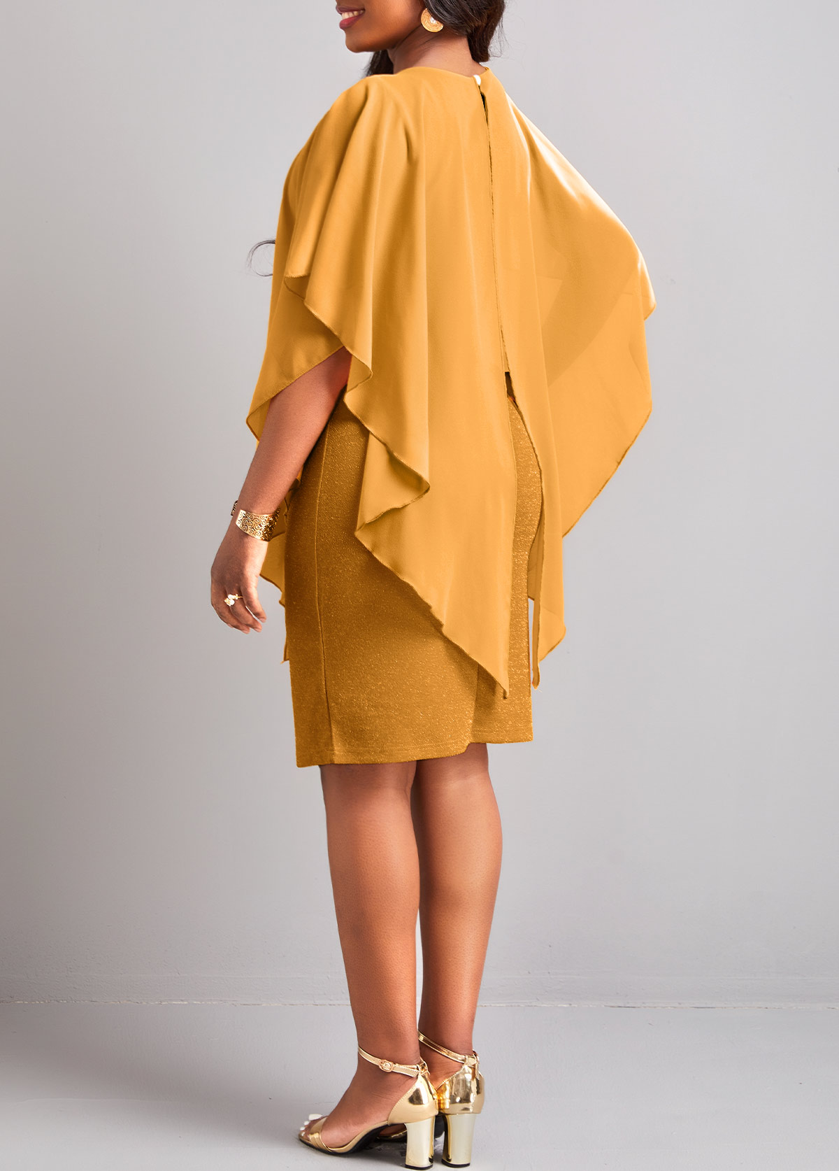 Ginger dresses,Plain Color dresses,Ginger Round Neck 3/4 Sleeve Dress