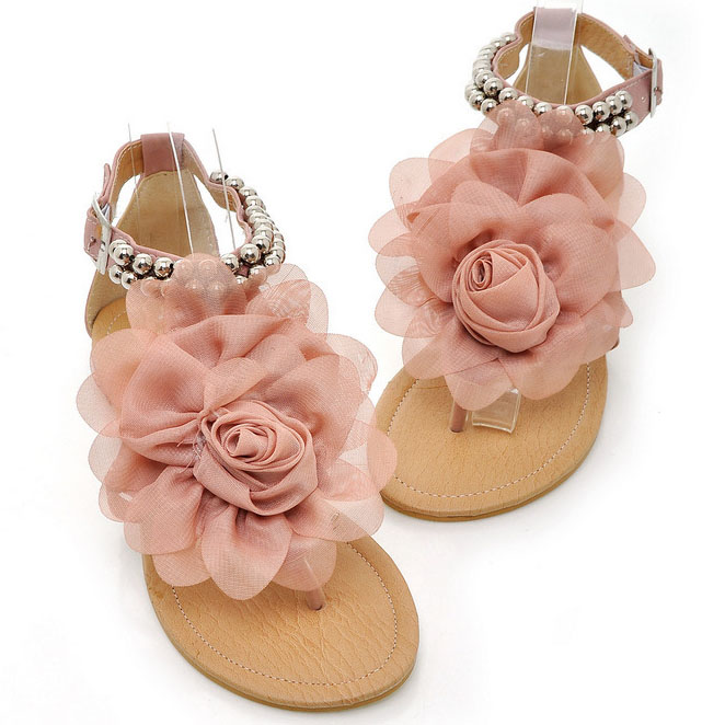 Pink Falt Toe Post Flip Flops