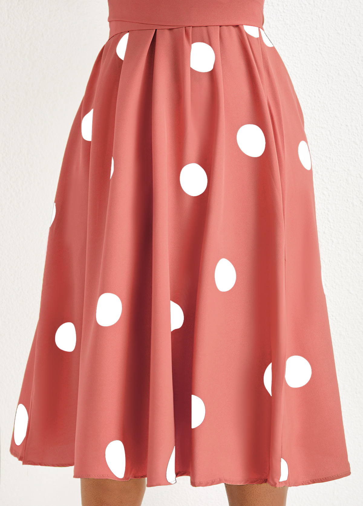 Coral dresses,Dot dresses,ROTITA Criss Cross Belted Polka Dot Avocado Green Dress