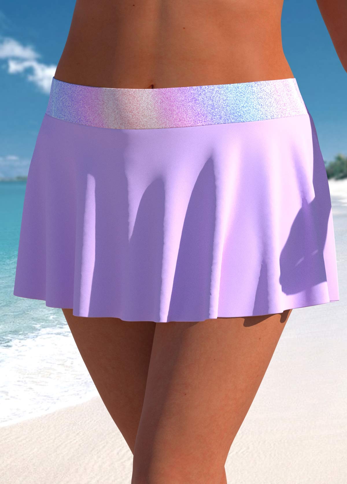 Light Purple swimwear,Ombre swimwear,ROTITA Criss Cross Light Purple Ombre Tankini Top