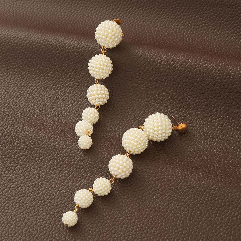 Raw white jewelry,Other jewelry,Pearl Deisgn Ball Shape Raw White Earrings