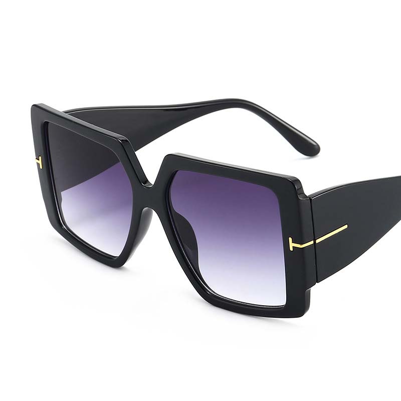 Grey accessories,Other accessories,Grey Ombre Large Frames Geometric Sunglasses