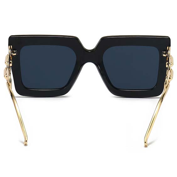 Black accessories,Other accessories,Black Chain Design Large Frame Oversized Sunglasses