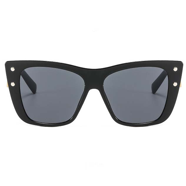 Black accessories,Other accessories,Black Chain Design Rivet Cat Eye Sunglasses