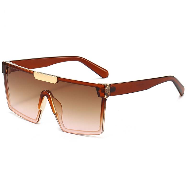 Light Coffee Large Frame Retro Oversized Sunglasses