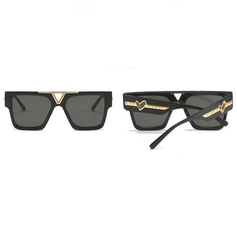 Black accessories,Other accessories,Black Heart Design Hollow Geometric Sunglasses