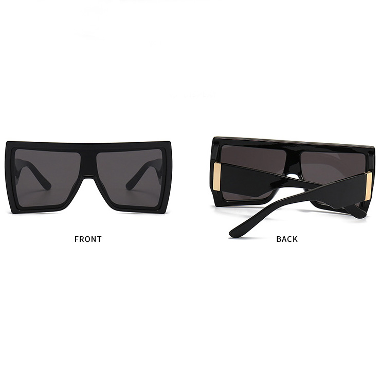 Black accessories,Other accessories,Black Large Frame Oversized Sunglasses For Men