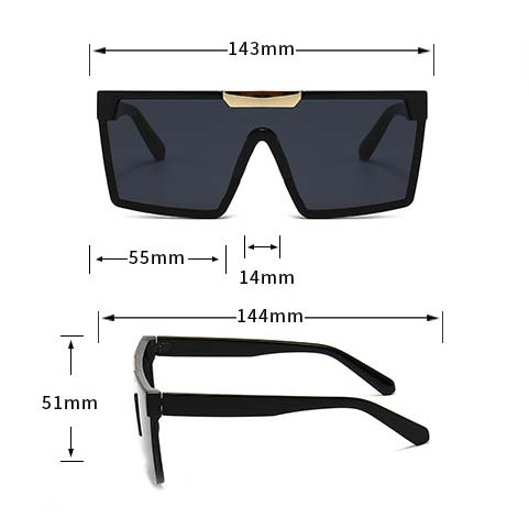 Grey accessories,Other accessories,Black Large Frame Square Oversized Sunglasses