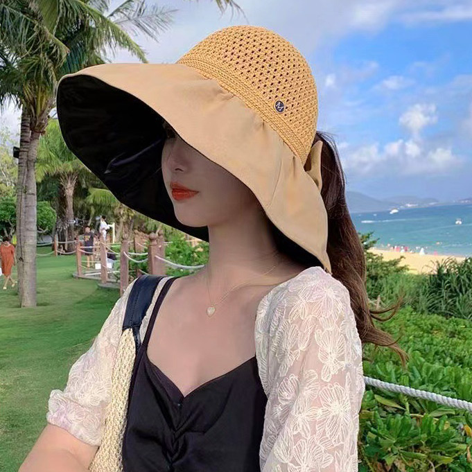 Light Camel accessories,Geometric accessories,Light Camel Straw Detail Visor Hat